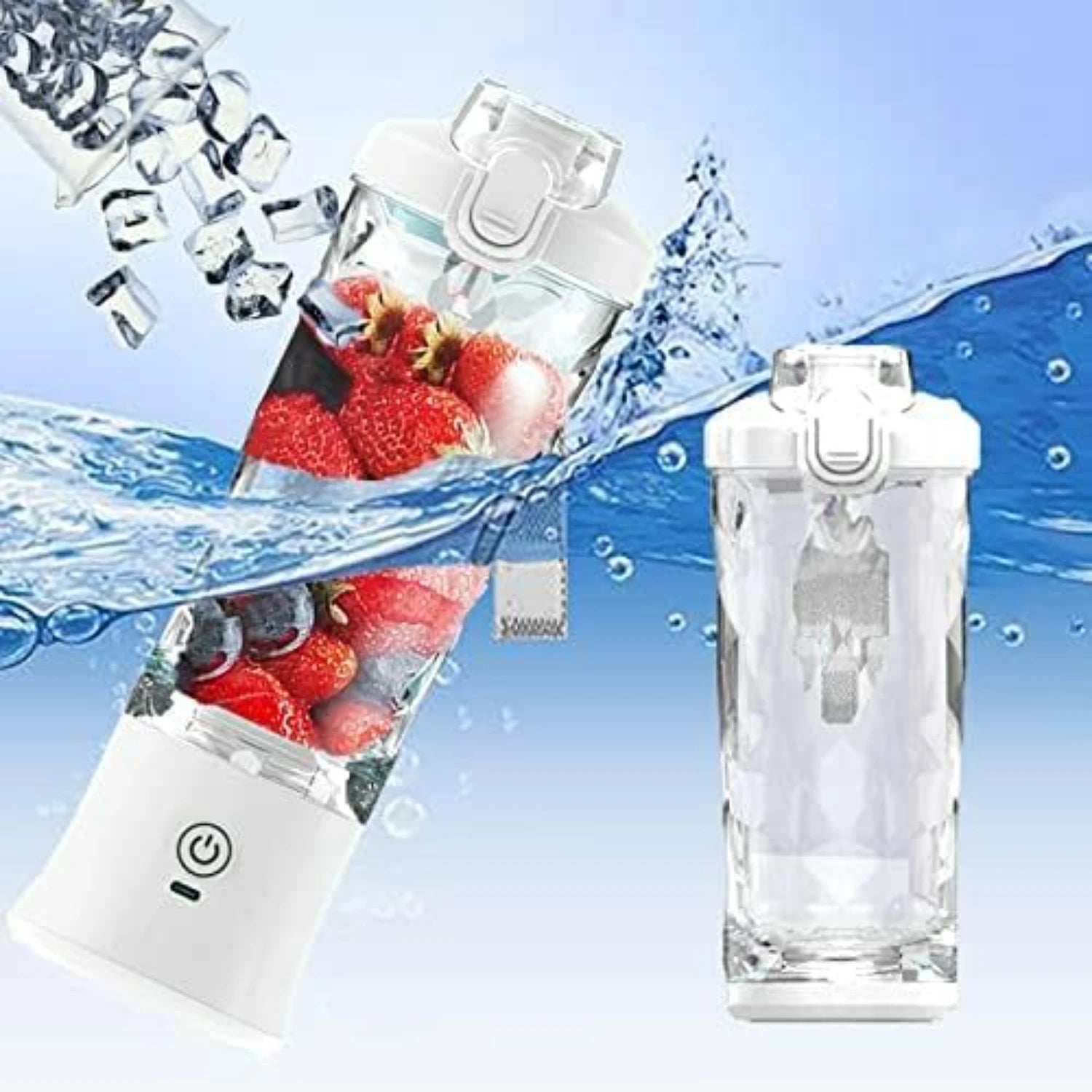 Compact and Convenient White Portable Mini USB Blender with Ultra Si