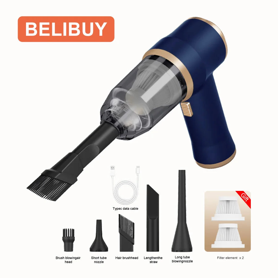 ABS Car Vacuum Cleaner Household Appliances Portable Battery Long Li