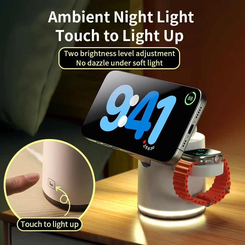 2025 New Qi2 Wireless Charger 3 – in – 1 Fast Charging Station Stand
