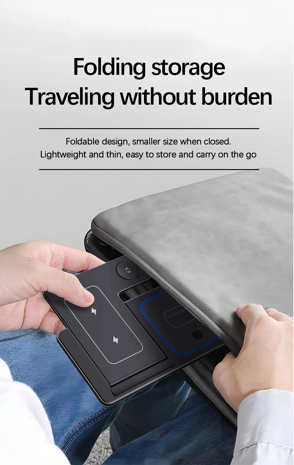 Foldable 3 in 1 Wireless Charger Pad Stand for IPhone 15 14 13 12 8