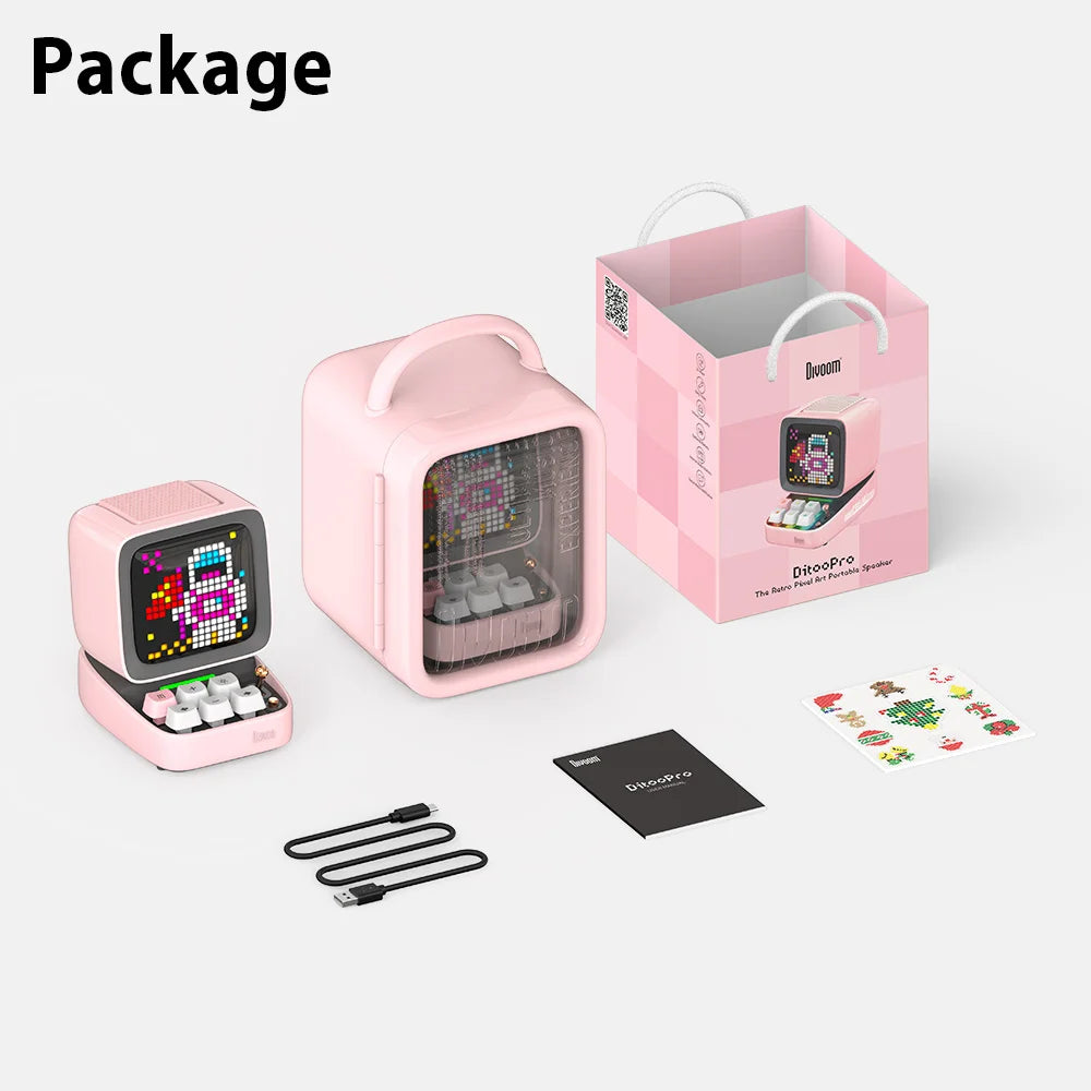 Divoom Ditoo – Pro Retro Pixel Art Bluetooth Portable Speaker Alarm
