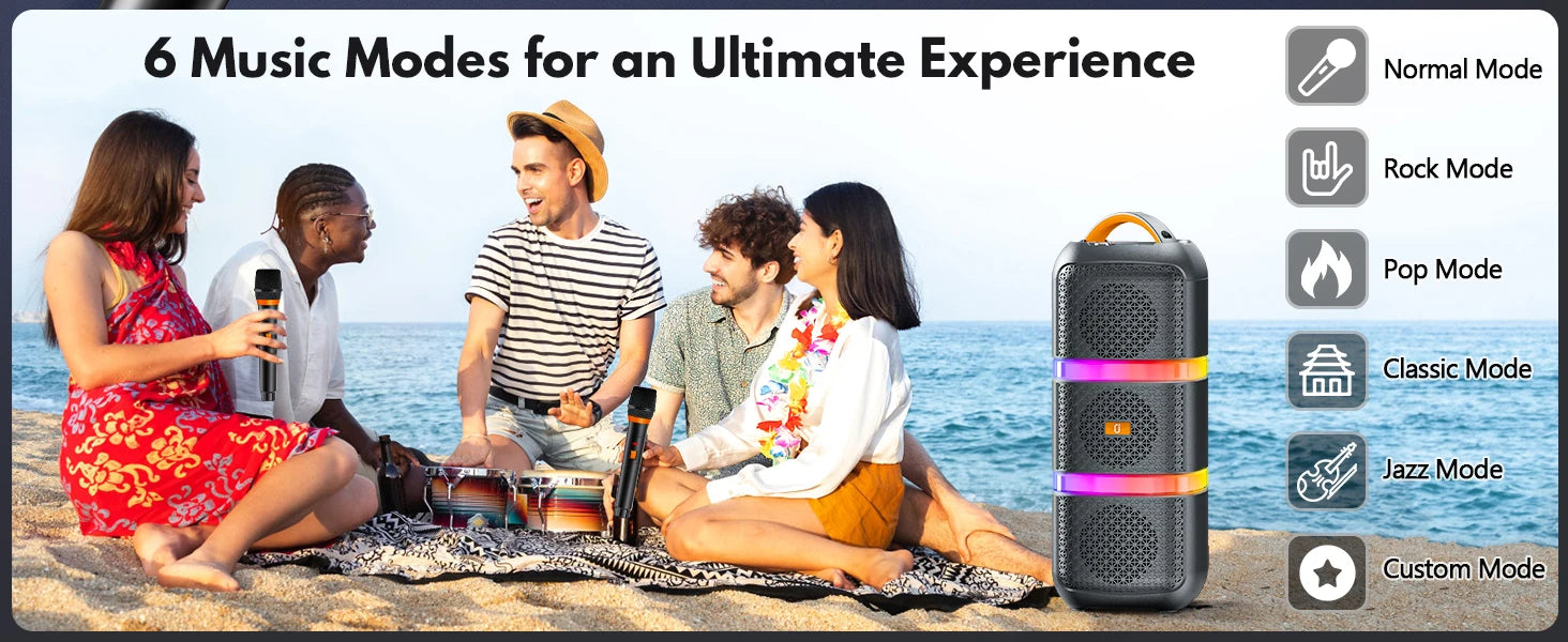 JYX Wireless Speaker, Portable Bluetooth Speaker, Karaoke Machine wi