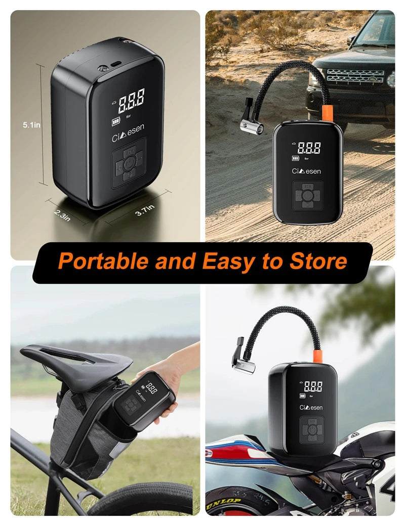 1pc Car Wireless Air Pump 150PSI Portable Electric Tire Inflation fo