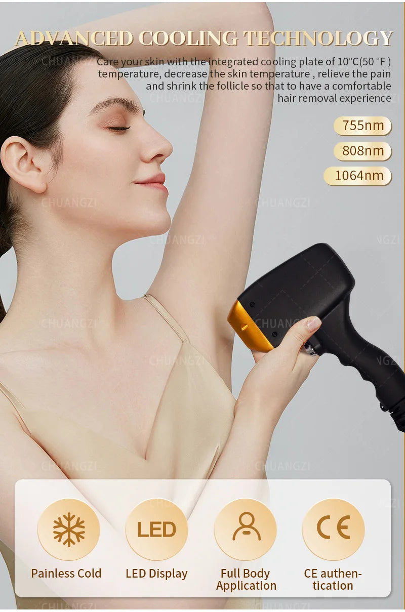 Professional Diode Ice Titanium Laser Hair Removal Machine Portable