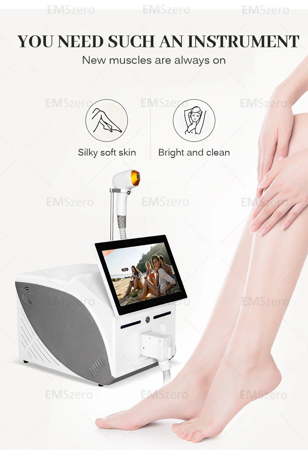 3000W 3 Wavelength 808 Diode Laser Hair Removal Machine Ice Titanium