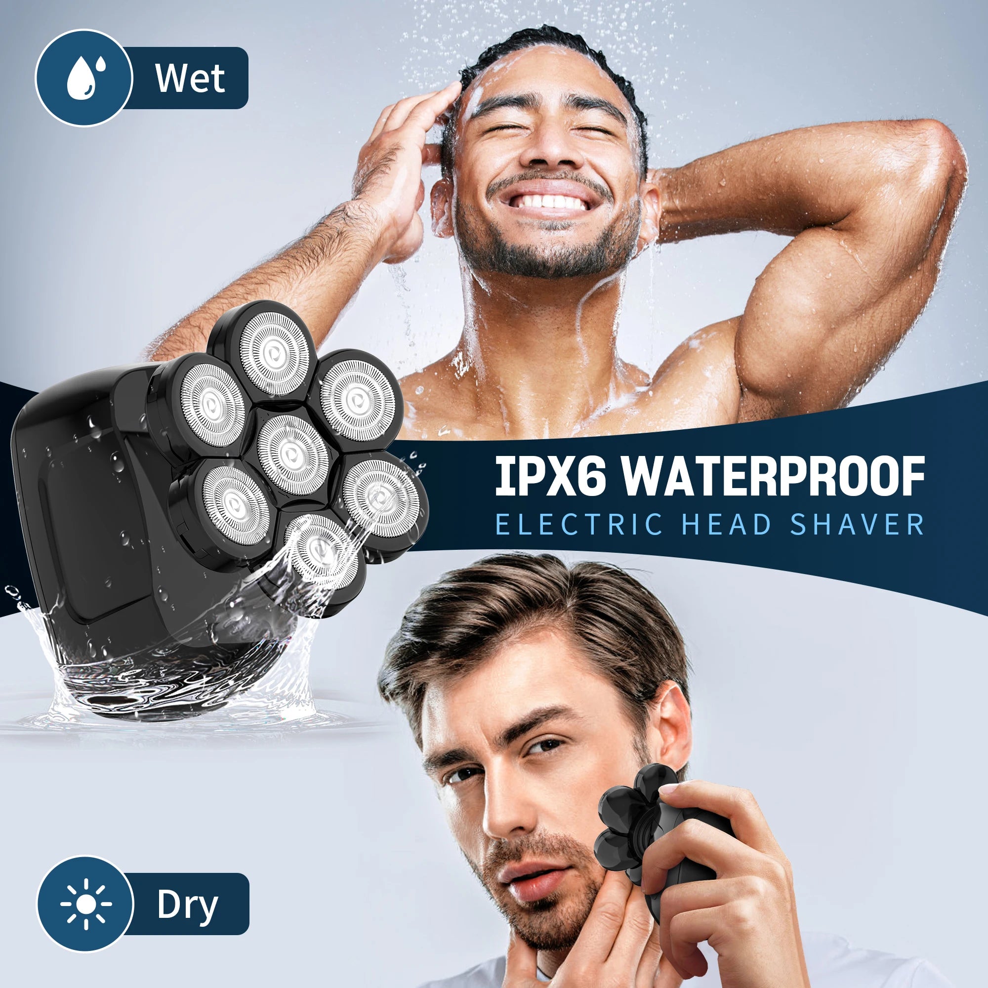 Sejoy Electric Head Shaver for Bald Men 7D Magnetic Razor Hair Trimm