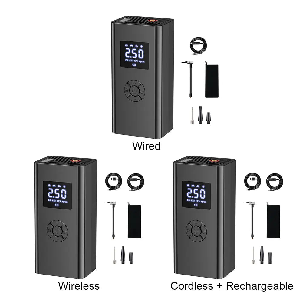 Car Air Compressor LCD Display Portable Air Compressor with LED Ligh