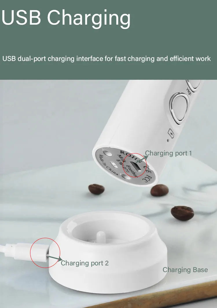 Wireless Milk Foam USB Rechargeable Handheld Electric Foam Maker 3 S