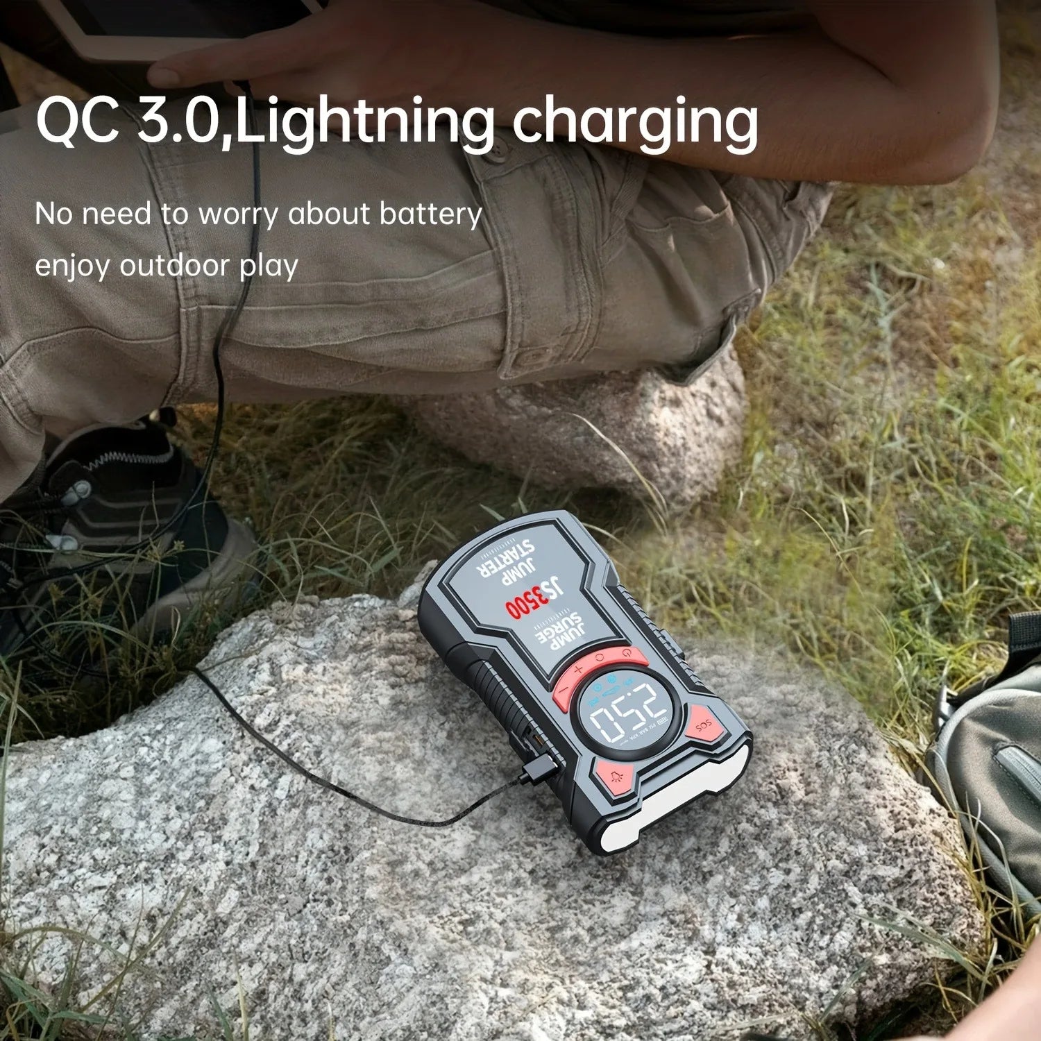 5 – in – 1 Multifunctional Air Pump Jump Starter with Air Compressor