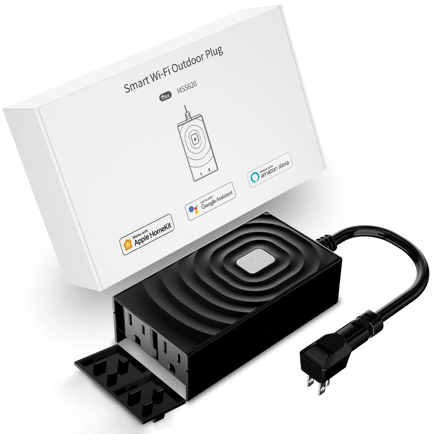 Meross HomeKit Outdoor Smart Plug Wi – Fi Outlet with 2 Grounded Soc