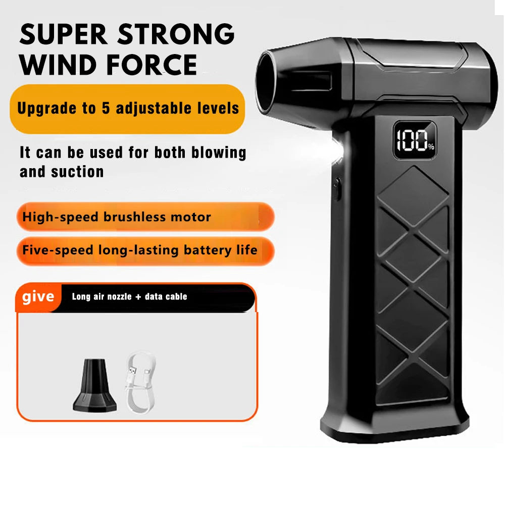 80000RPM Brushless Air Duster Dust Blower Portable Turbo Fan Cleaner