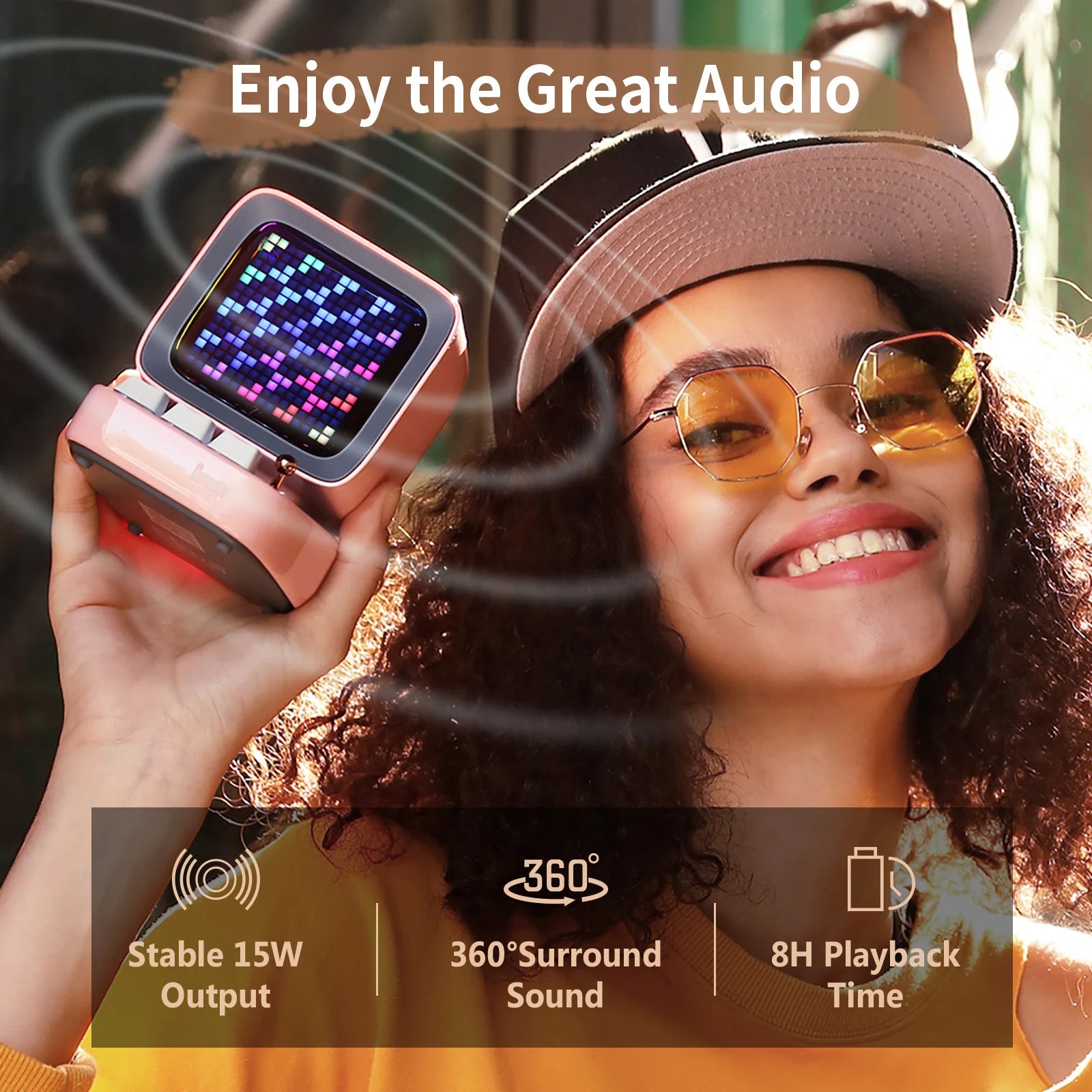 Divoom Ditoo – Pro Retro Pixel Art Bluetooth Portable Speaker Alarm