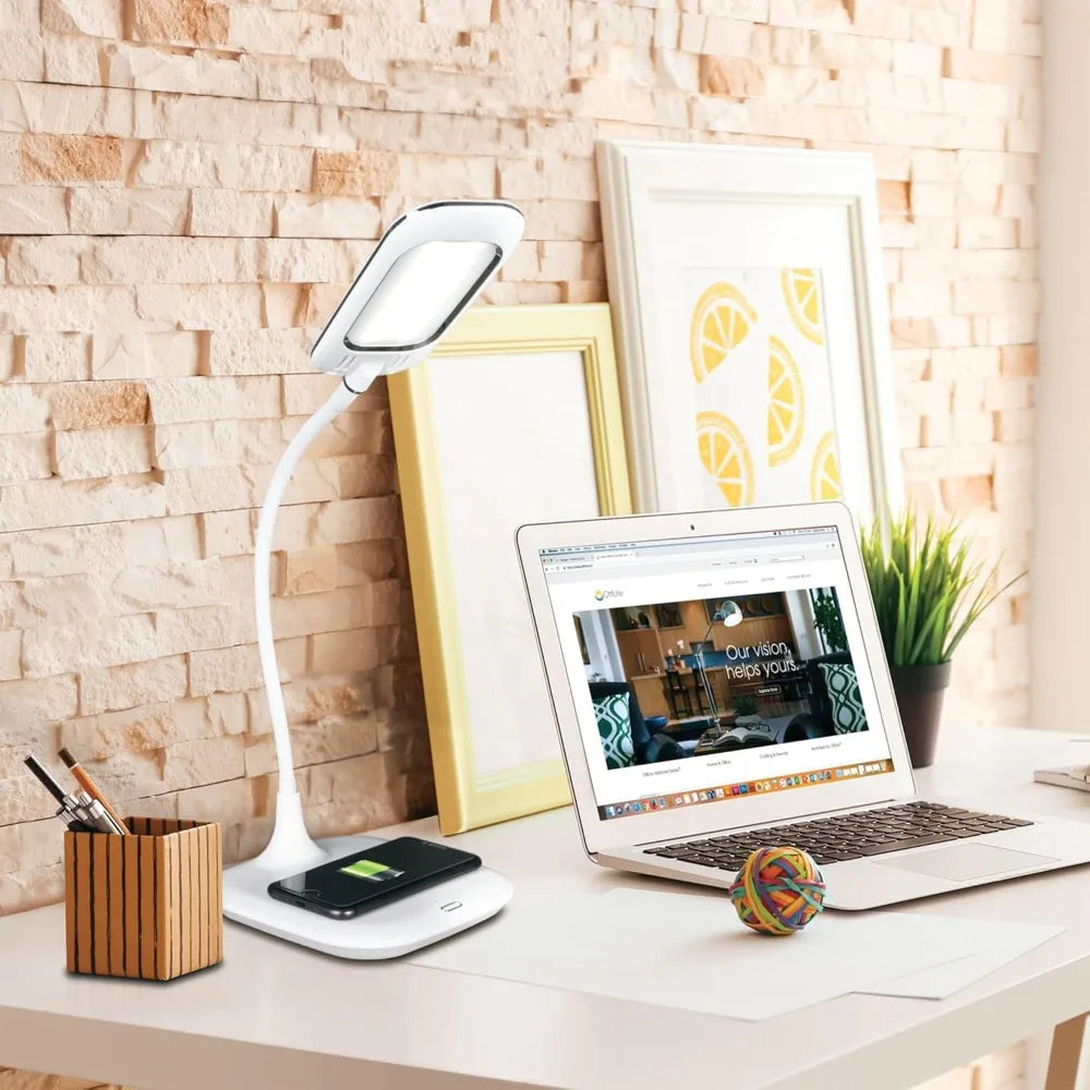 LED Desk Lamp with Wireless Charging – Designed to Reduce Eyestrain