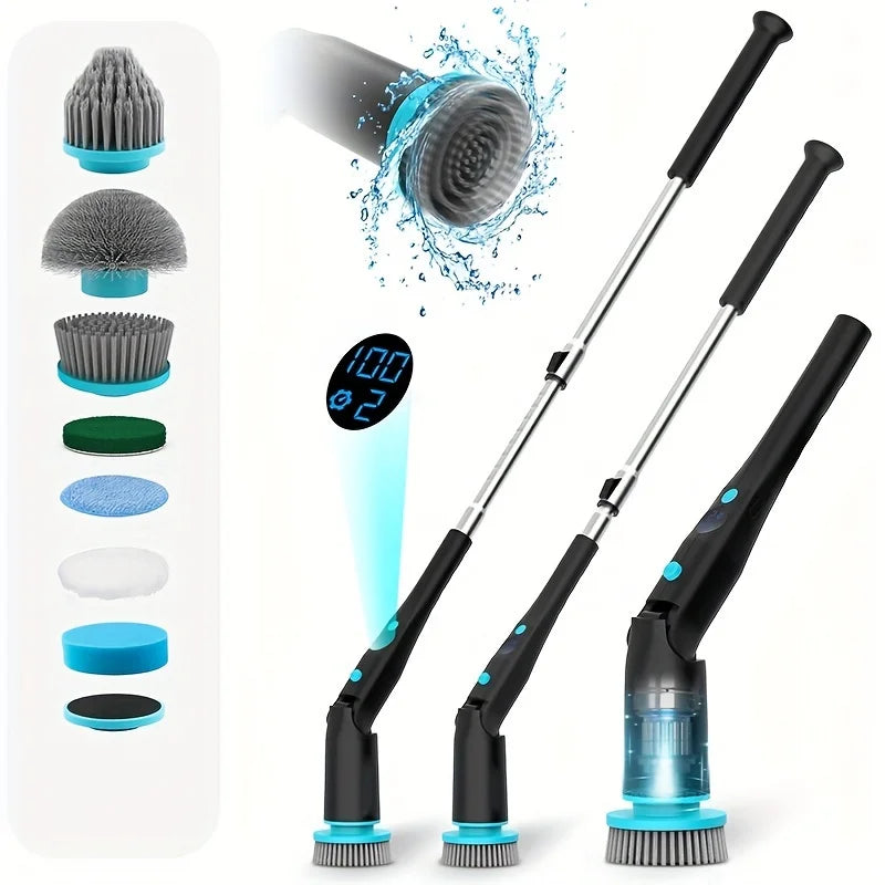 Electric Spin Scrubber with 7 Replaceable Brush Heads Strong Power C