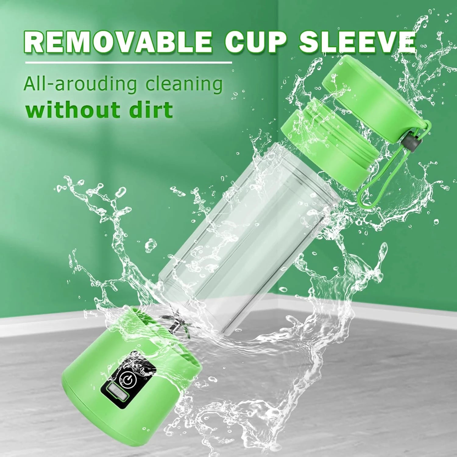 Travel – Ready Portable Green USB Rechargeable Blender with 6 Stainl