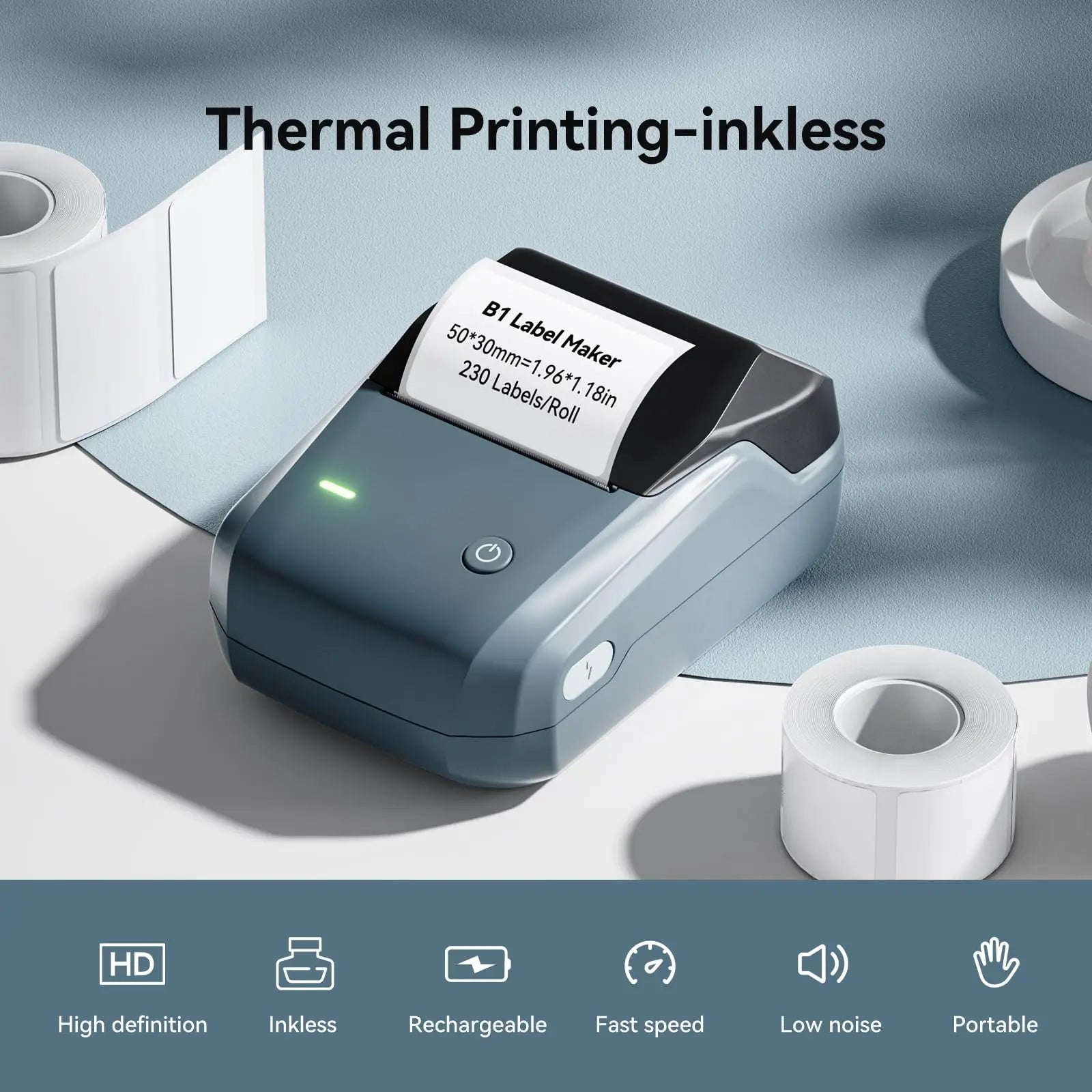 Niimbot B1 Label Maker Bluetooth Portable 2 Inch Thermal Label Print