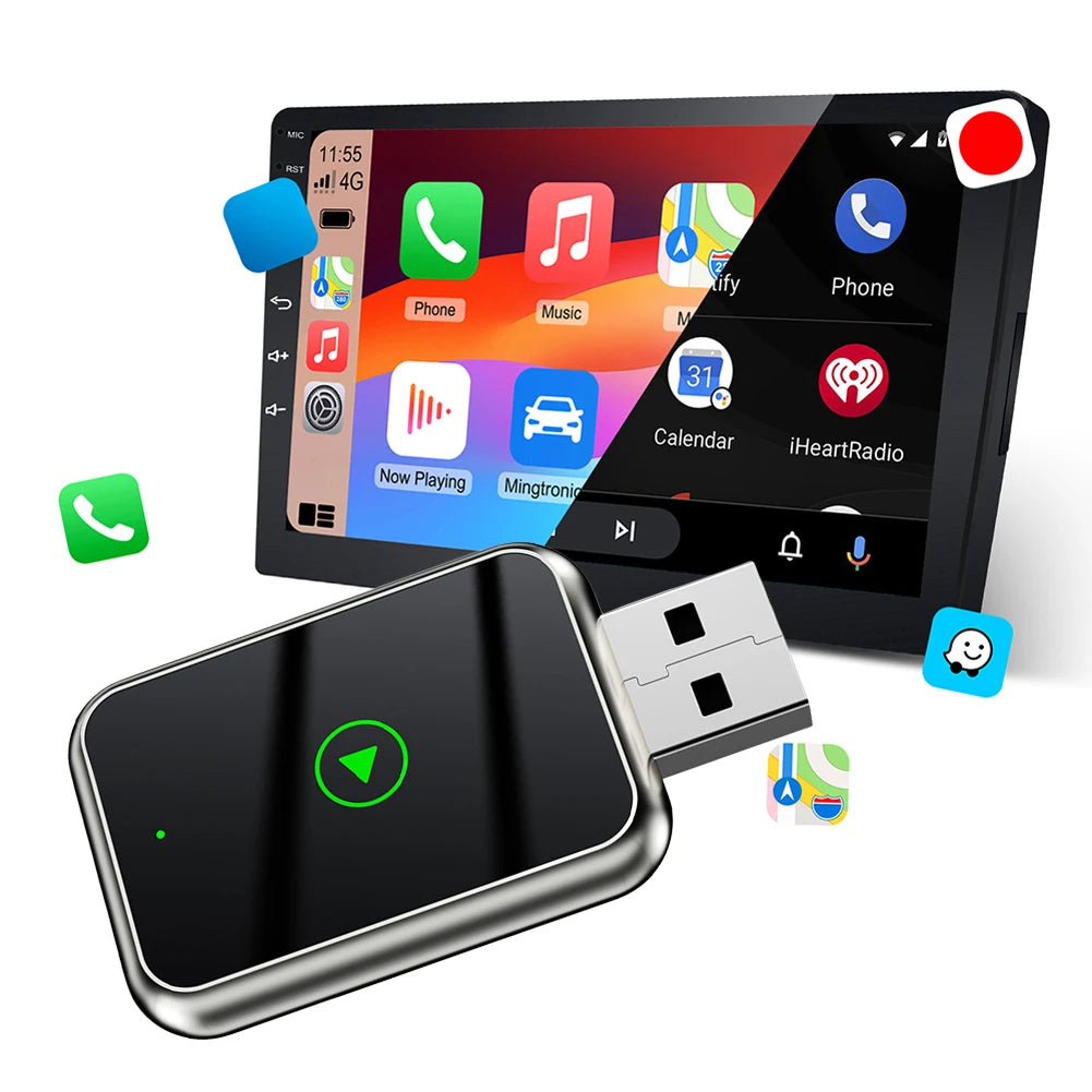 2in1 Wired to Wireless CarPlay Adapter Convert Type – C Plug & Play