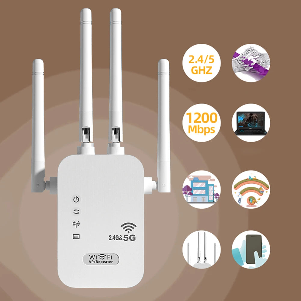 Dual – Band 2.4G 5G WiFi Repeater Signal Booster WiFi Extender 802.1
