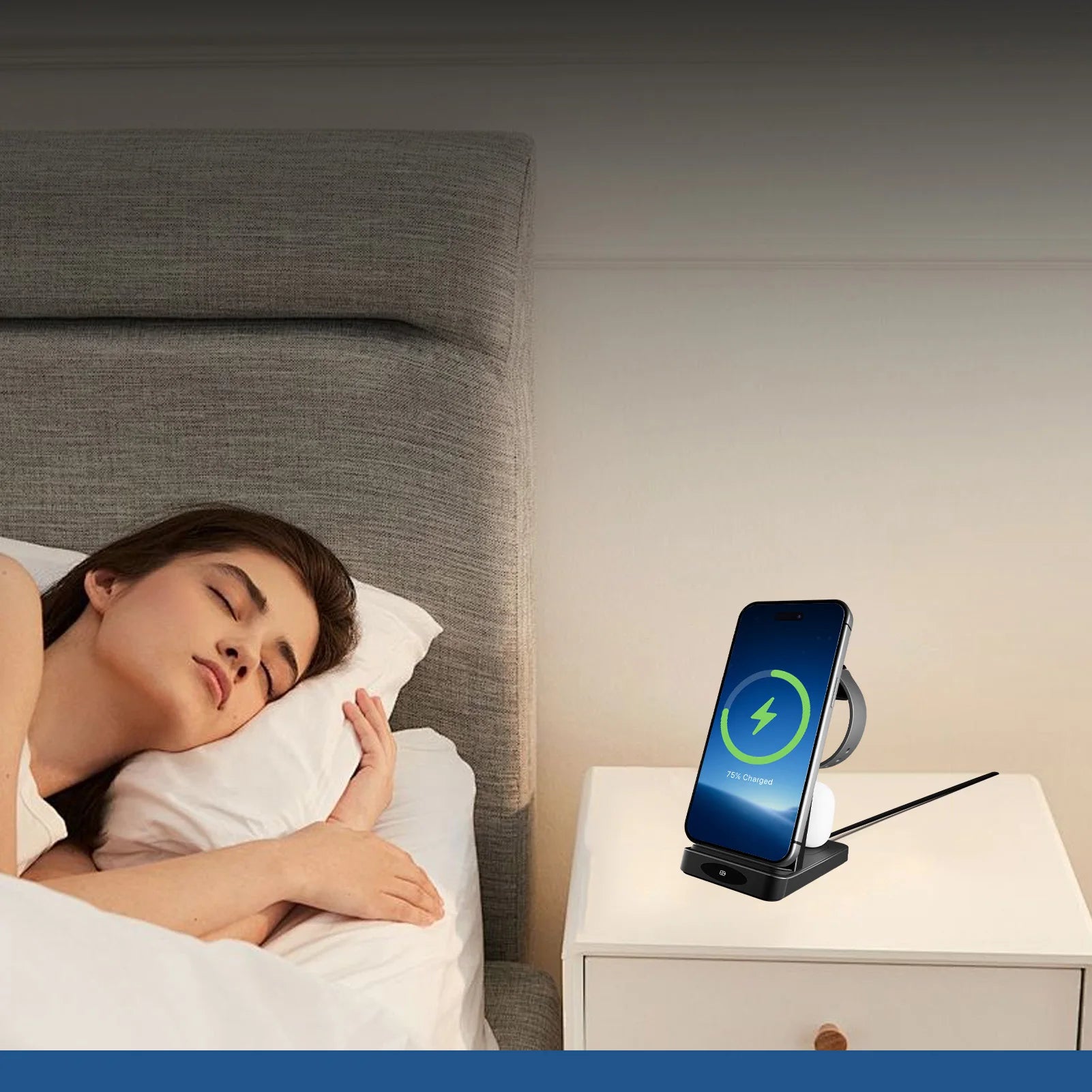 3 – in – 1 Wireless Charging Station 18W Travel Fast Charger Magneti