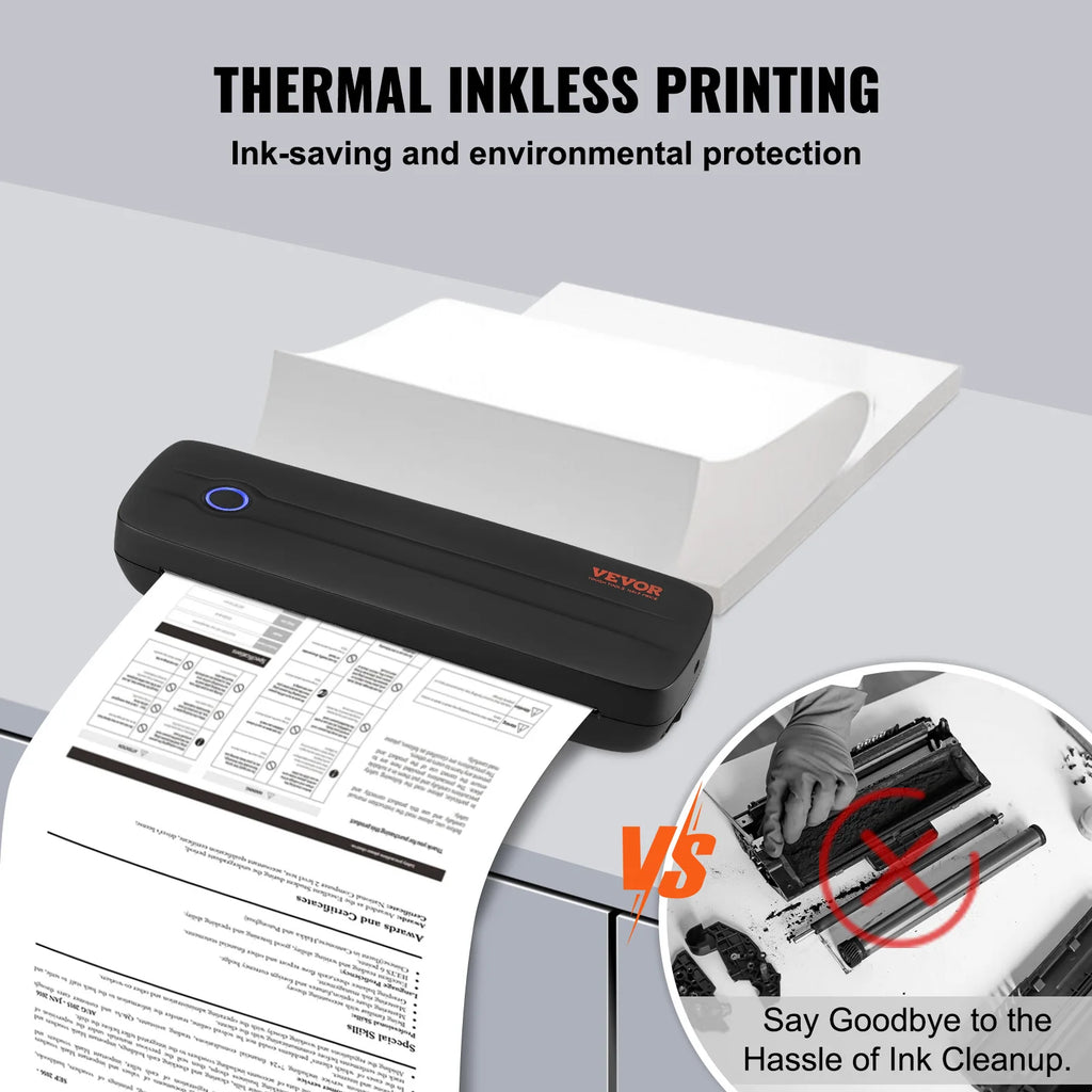 Portable Bluetooth Inkless Mobile Thermal Printer for A4 A5