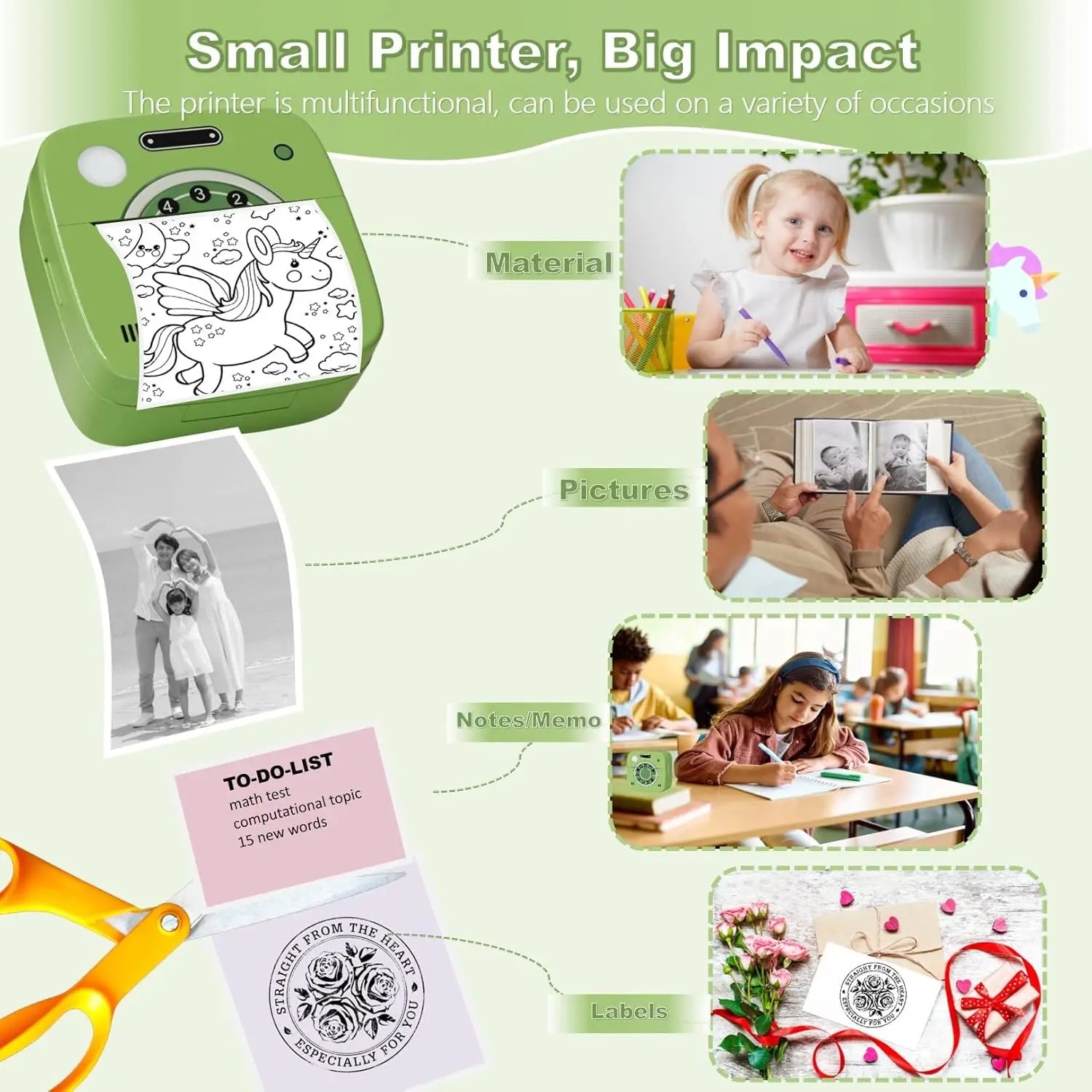 M1 Photo Pocket Printer with 2 Roll for IOS Android Bluetooth Mini P