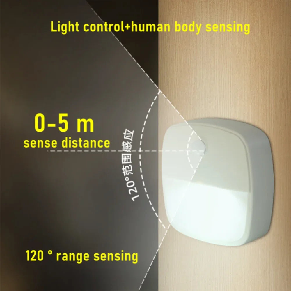 2Pcs Motion Sensor Light Wireless Night Lights AAA Battery Powered B