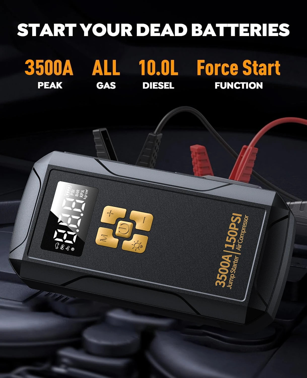 Jump Starter with Air Compressor 3500A Jump Starter 150PSI Air Pump