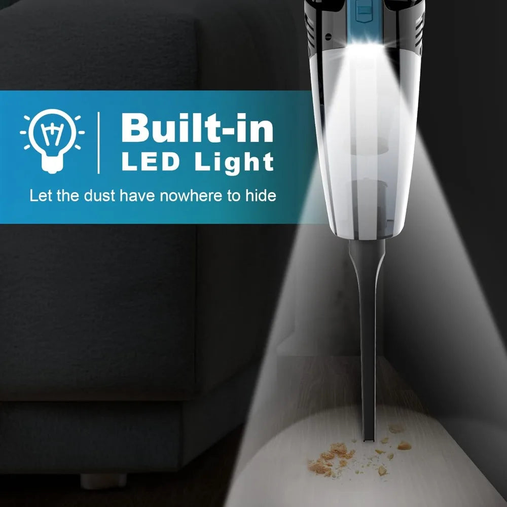 Handheld Vacuum Cordless Car Vacuum Portable with LED Light, High Po