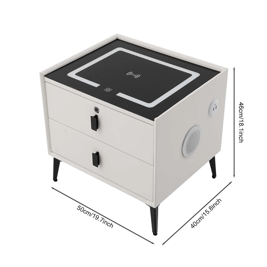 Bedside Table with Drawers Bluetooth Speaker Smart Bedside Table Bed
