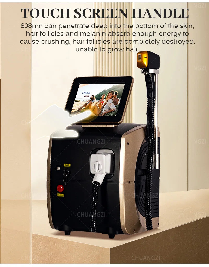Professional Diode Ice Titanium Laser Hair Removal Machine Portable