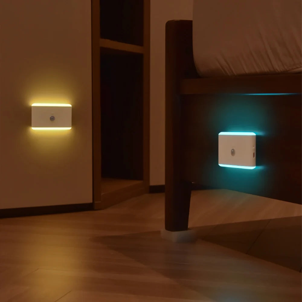 2PCS Magnetic Motion Sensor Night Light USB Rechargeable 5 Colors 10