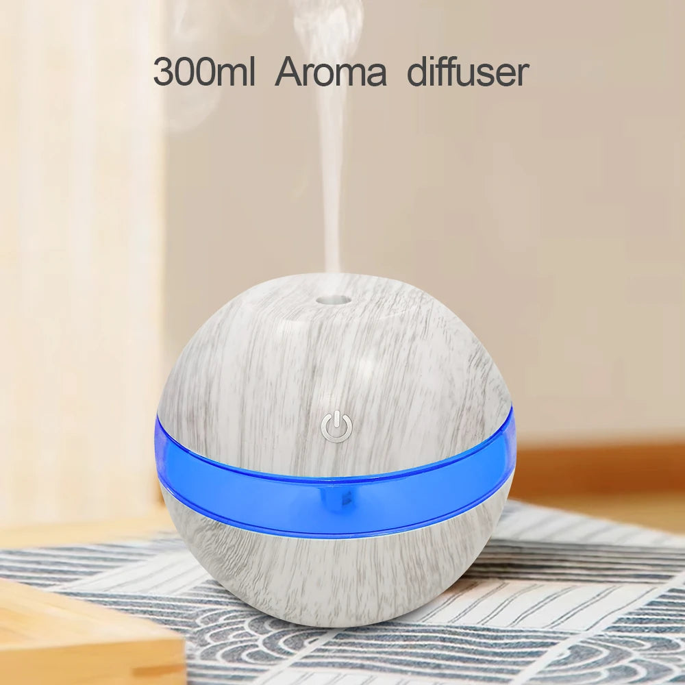 Space Saving 300ml USB Humidifier 7 LED Light Therapy Modes Pre Filt