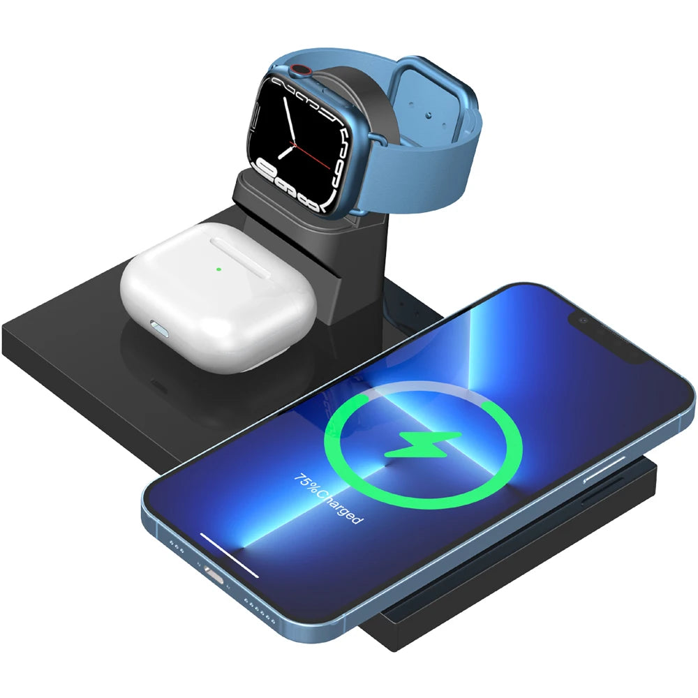 3 in 1 Wireless Charging Station,Charger Station ,Foldable Charging