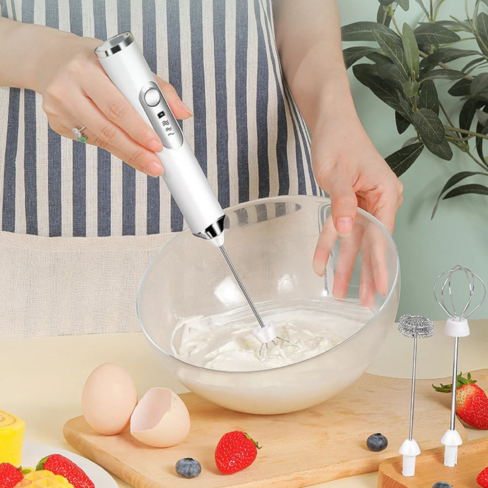Egg Beater Handheld Kitchen Egg Beater Usb Charging Wireless Mini El