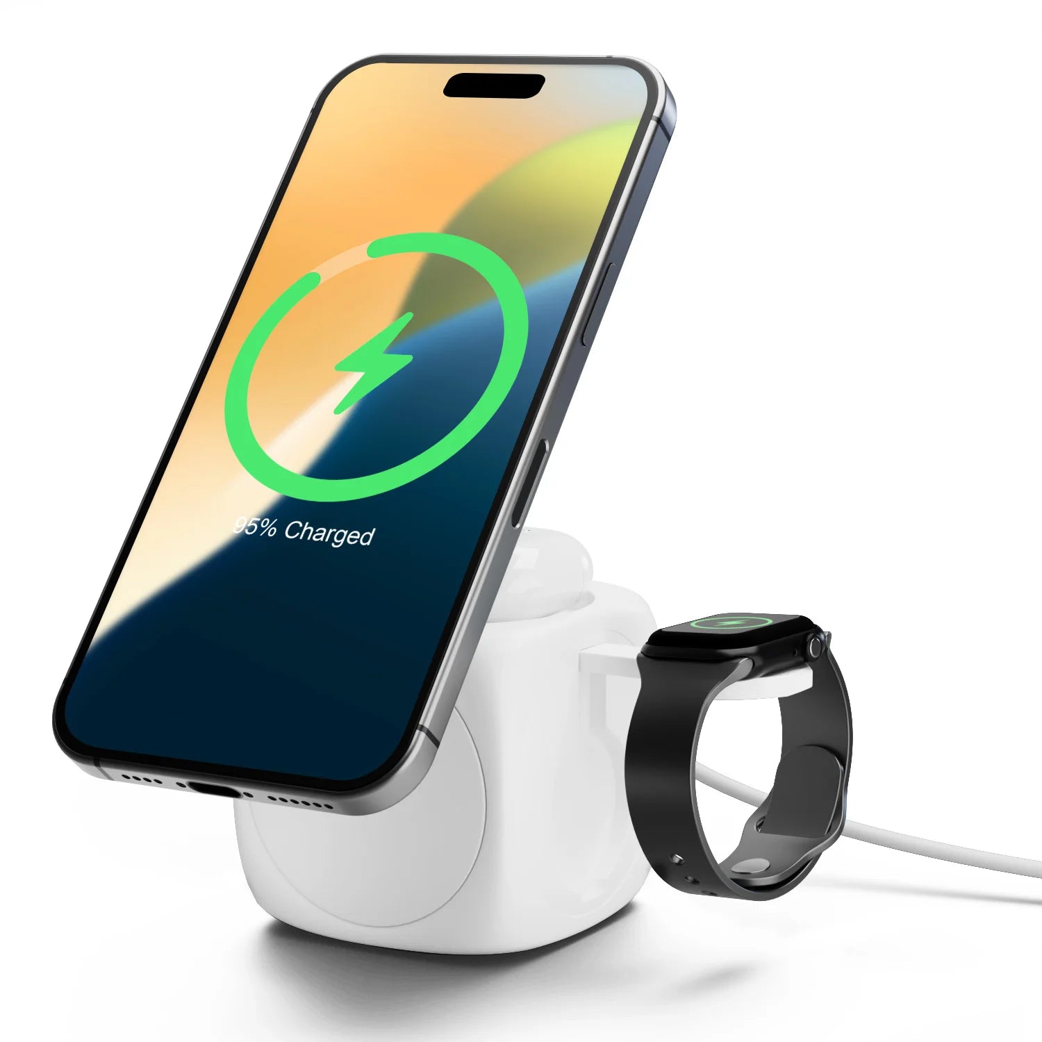 3 – in – 1 Magnetic Wireless Charging Station Foldable 15W Fast Char