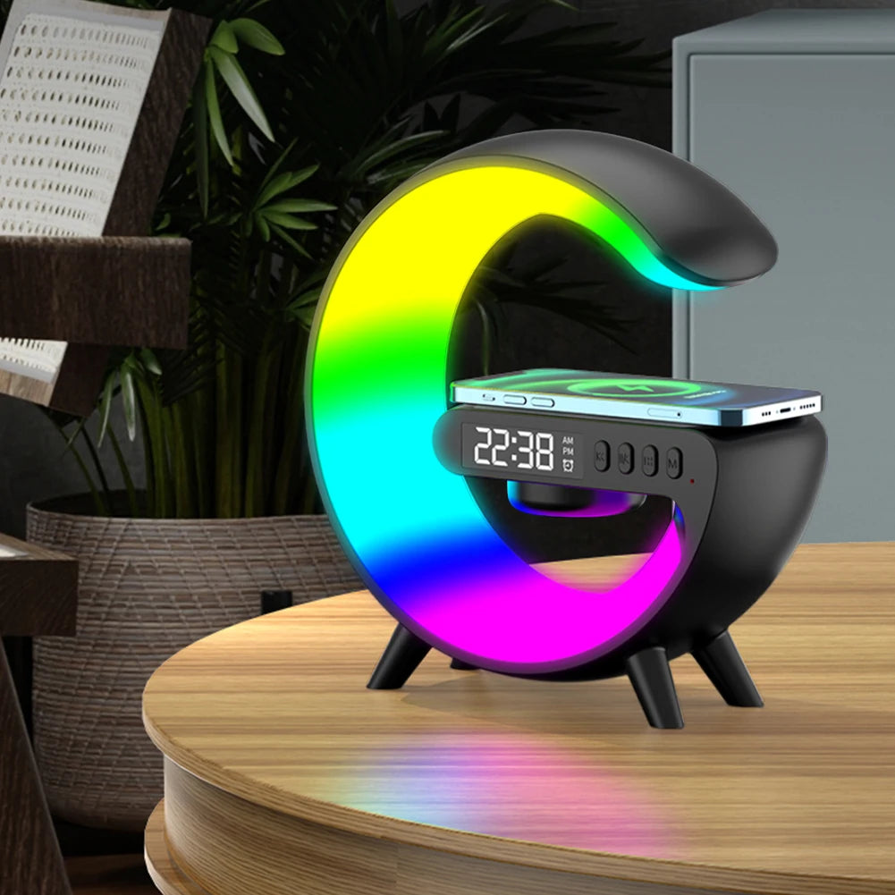 Wireless Speaker Charger Night Light with Alarm Clock Charging Funct