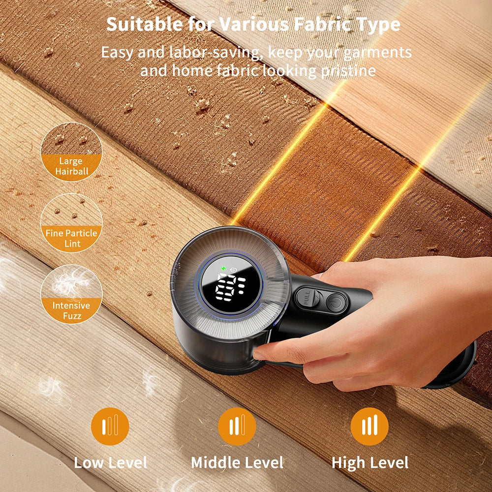 ColdSky Rechargeable Fabric Shaver Electric Lint Remover with Digita