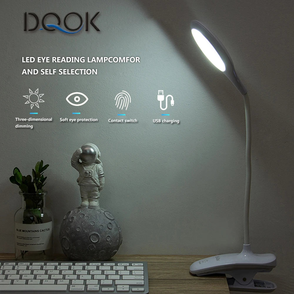 Led Desk Lamp Stepless Dimmable Touch Foldable Table Lamp Bedside Re