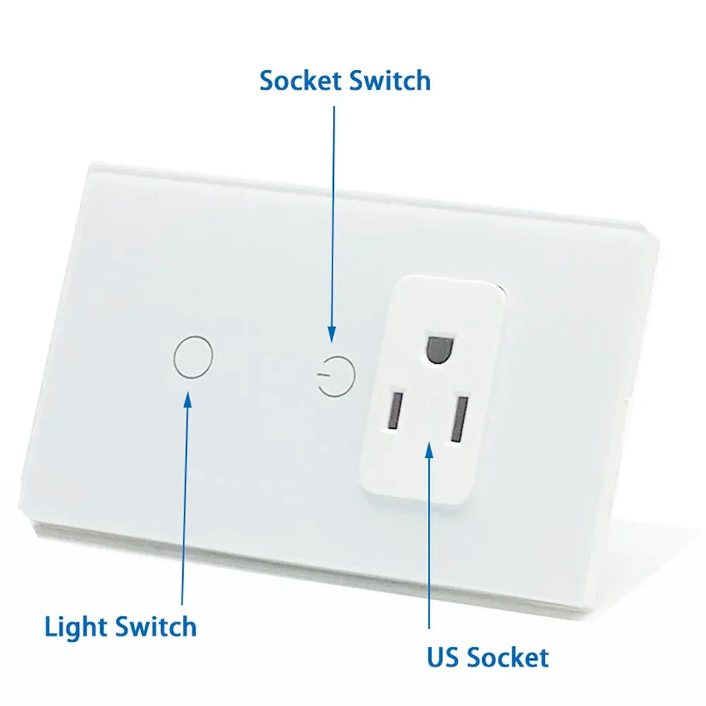 Melery Mexico Plug Wifi Smart Tuya Light Switch Intelligent Wall Soc