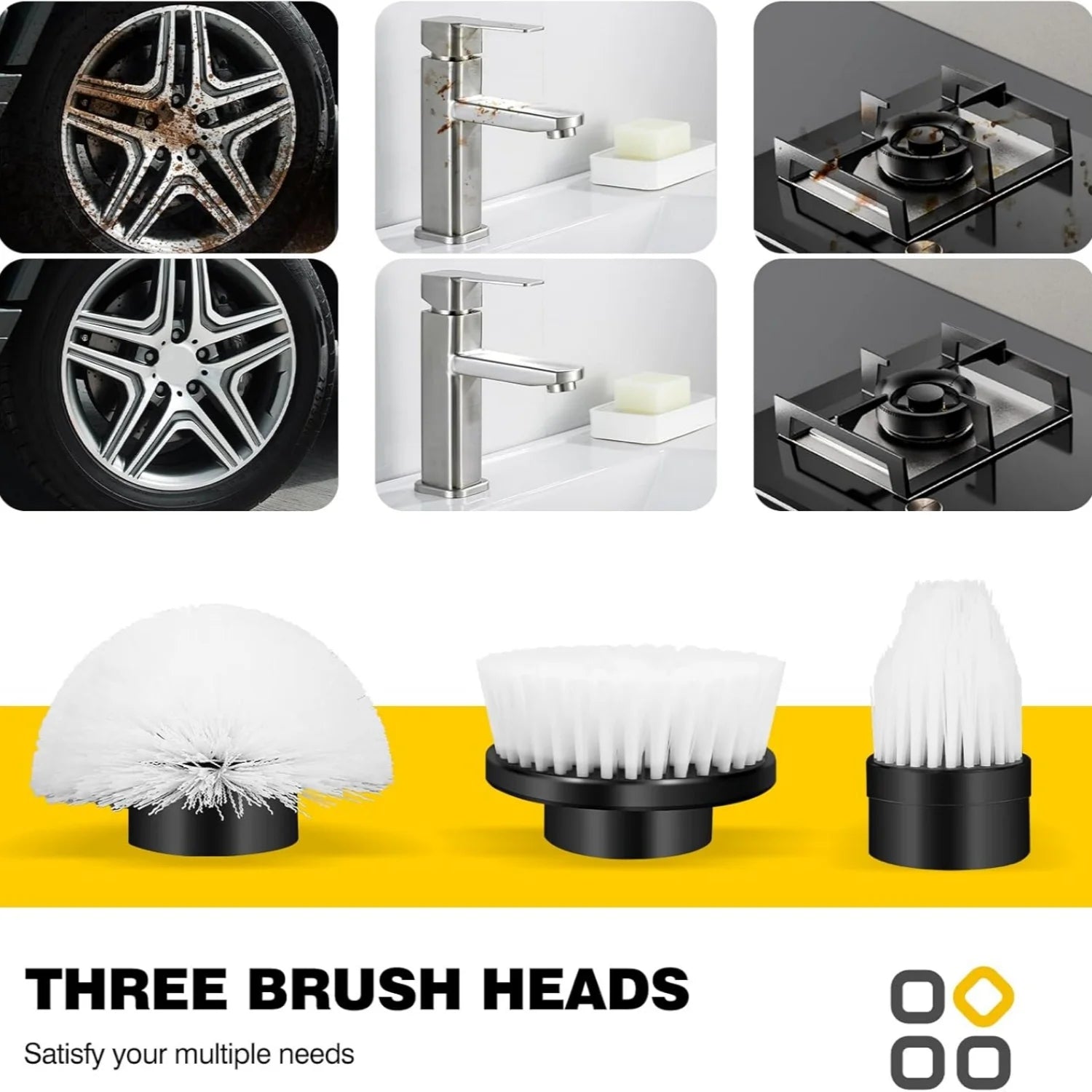 BRIEFNESS Electric Cleaning Brush Spin Scrubber 3 in 1 Cordless Clea
