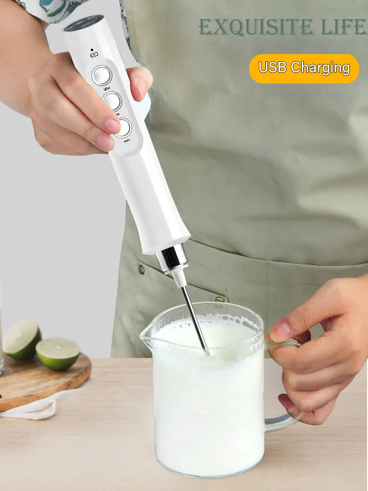 Wireless Milk Foam USB Rechargeable Handheld Electric Foam Maker 3 S