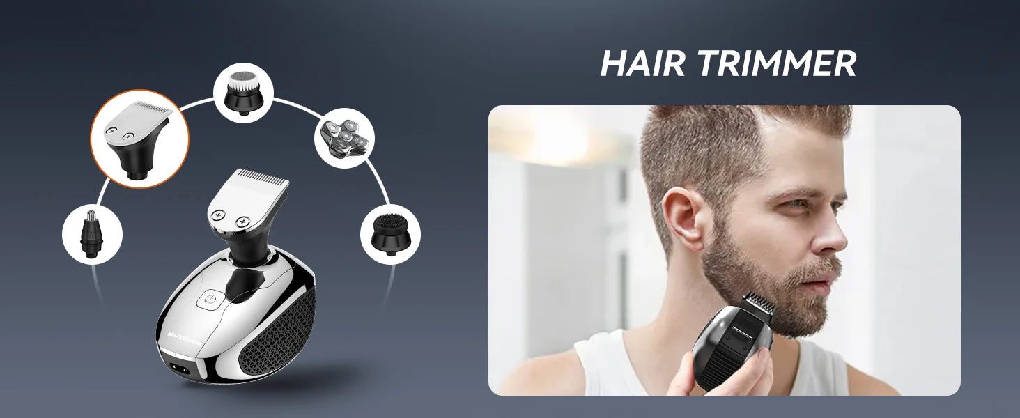 MAXGROOM Electric Head Shavers for Men 5D Floating Blade Magnetic Ra