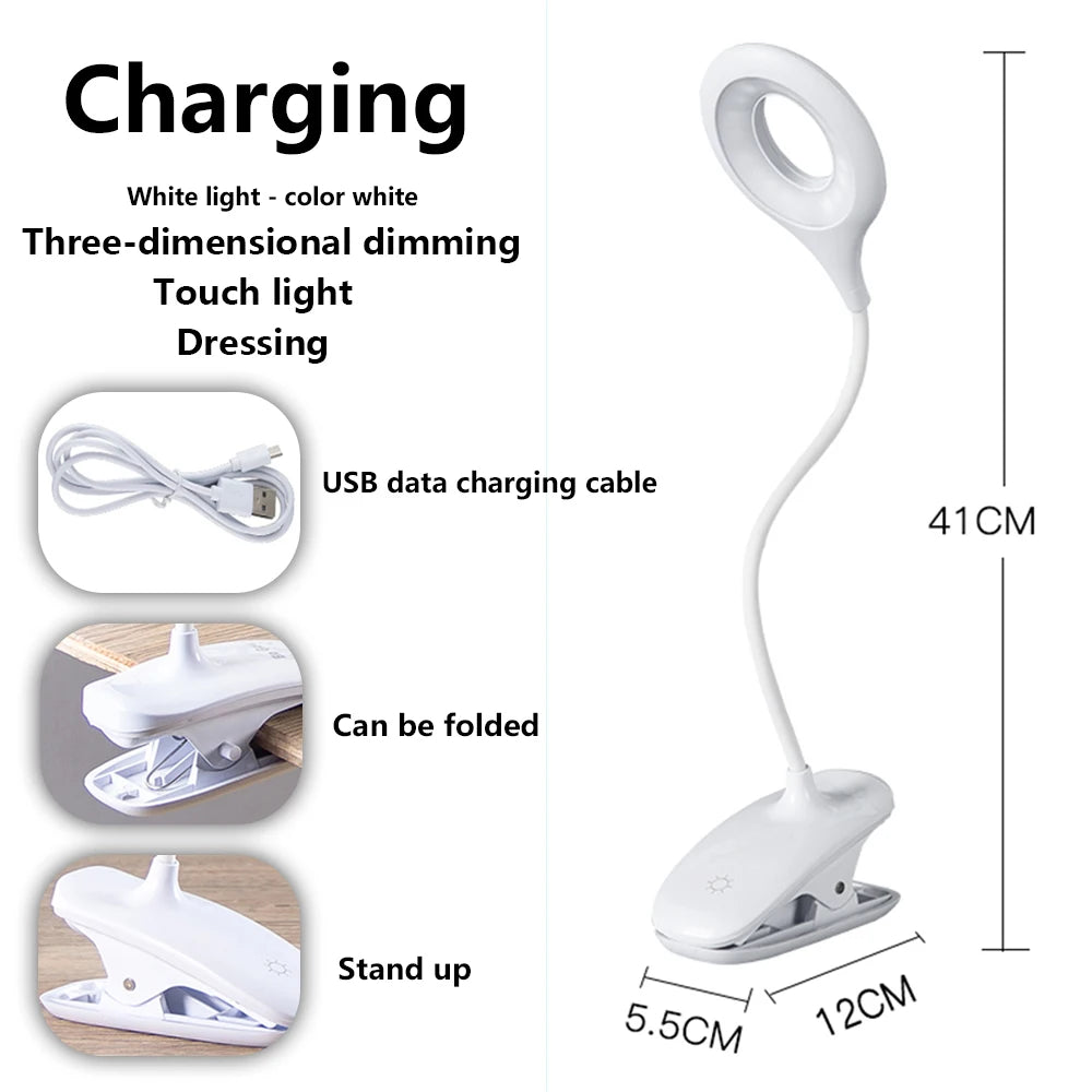 Led Desk Lamp Stepless Dimmable Touch Foldable Table Lamp Bedside Re
