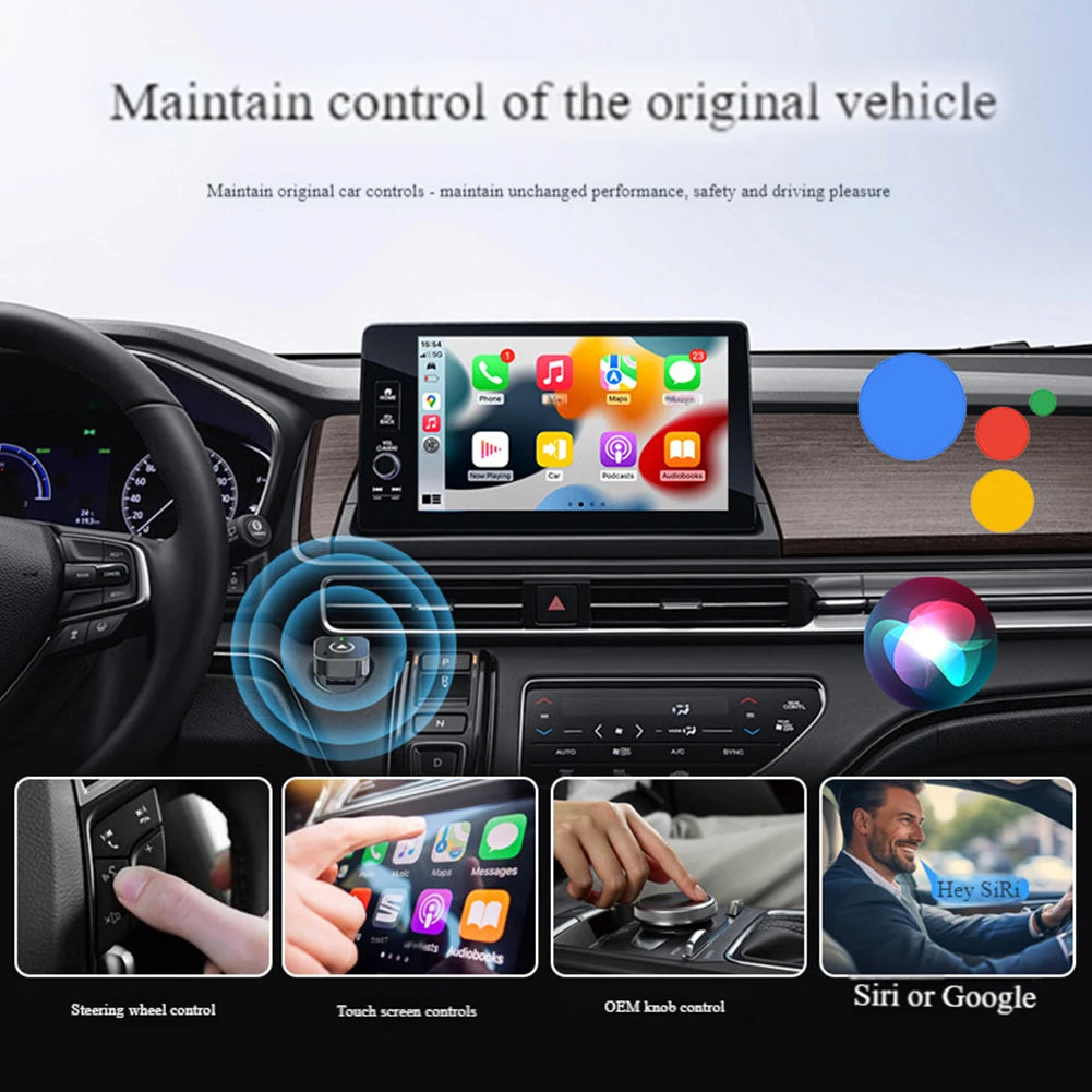 2in1 Wireless CarPlay Android Auto Adapter Smart USB Dongle WiFI BT