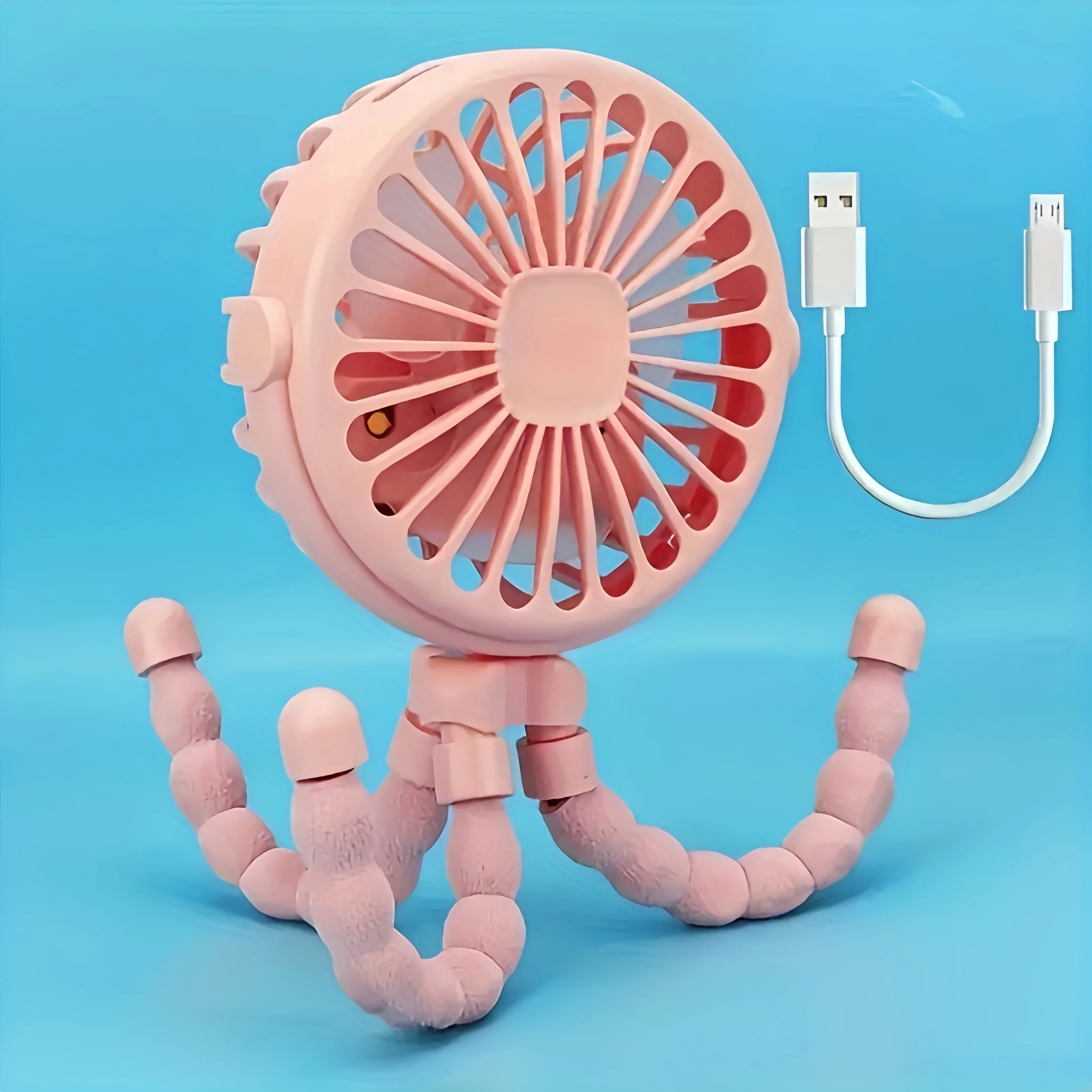 1pc, Stroller Fan Hand Held Rechargeable USB Bladeless Small Folding
