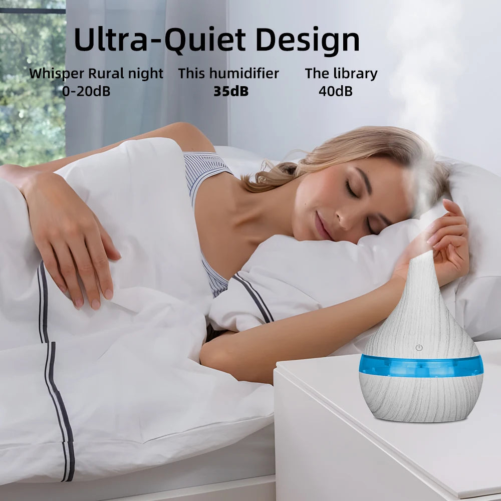 300ml USB Diffusers Rechargeable Air Humidifier with 7 – Color LED A