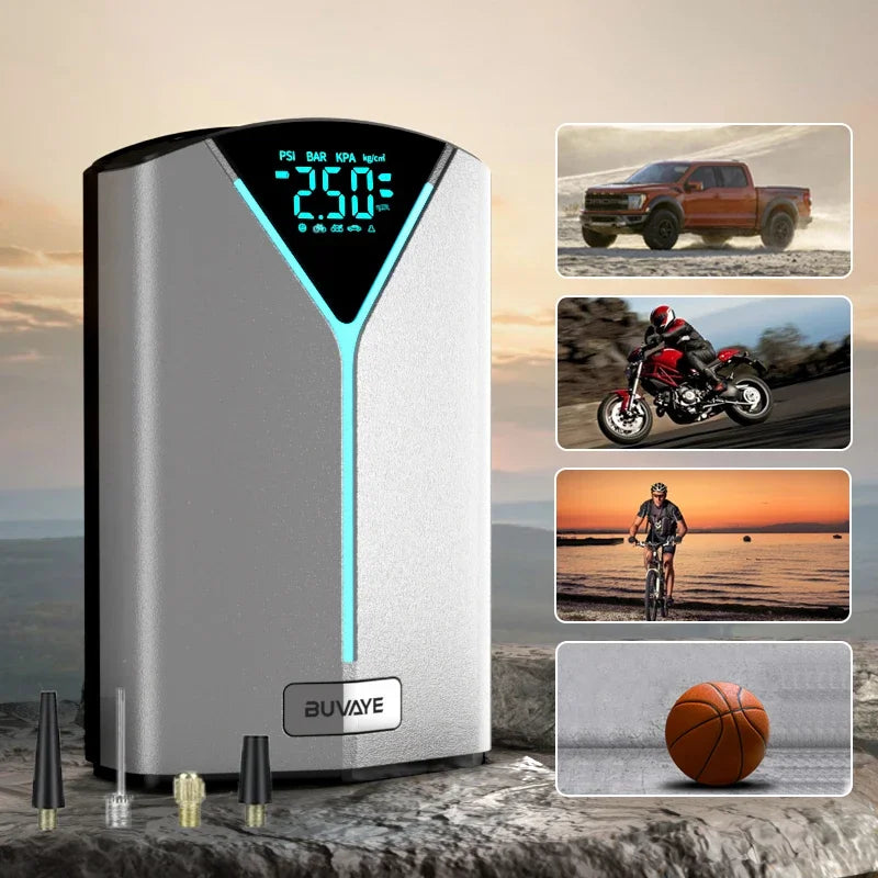 BUVAYE Portable 4 in 1 Car Battery Jump Starter Air Pump Power Bank