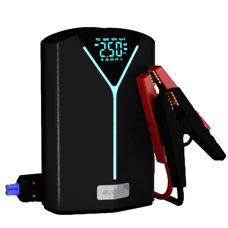 BUVAYE Portable 4 in 1 Car Battery Jump Starter Air Pump Power Bank