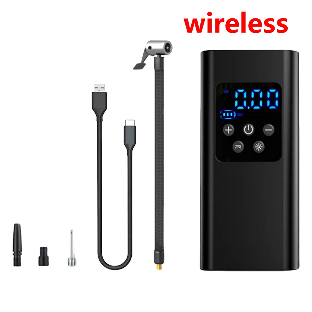 Car Air Compressor LCD Display Portable Air Compressor with LED Ligh