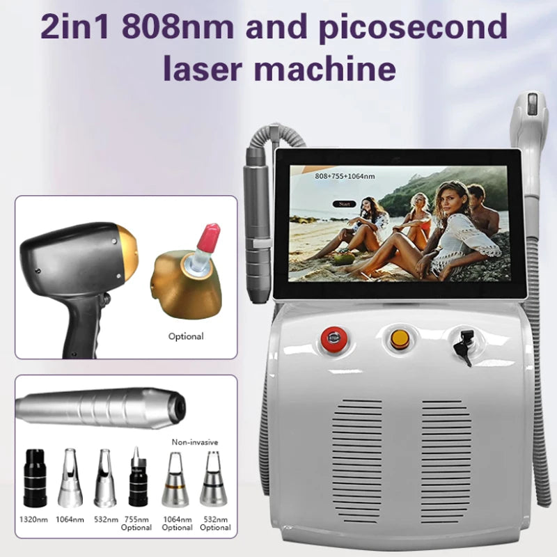 4000W 2in1 Soprano Ice Platinum Diode Laser 755 808 1064NM Wave Lase
